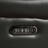 Fletcher Dark Grey Leather Power Reclining 2 Seater Sofa with Power Headrest
