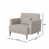 MOONAP Monroe Beige Fabric Loveseat