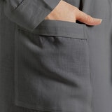 Lazy Linen Ladies Robe in Charcoal