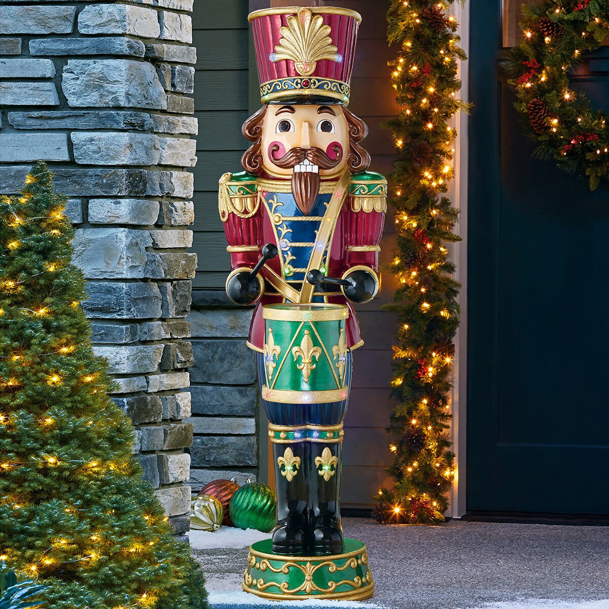Indoor/Outdoor Christmas 6ft (1.8m) Musical Nutcracker With 34 LED Lights