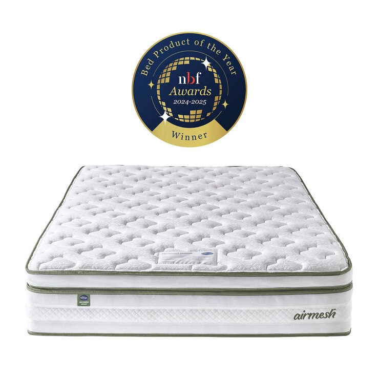 Silentnight AirMesh® 3000 Pocket Boxtop Mattress & Slate Grey Full Ottoman Divan in 3 Sizes