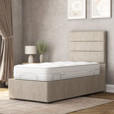Highgrove Radnor Taupe Fabric Electric Adjustable Bed Frame with 1000 Spring Count Long Single Mattress in 2 Firmness Ratings
