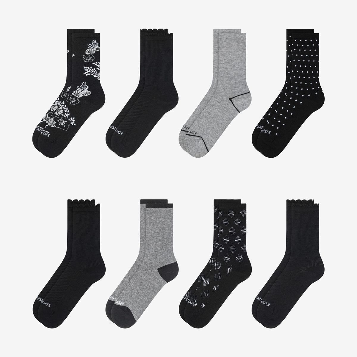 Ted Baker Women's Crew Sock, 8 Pack