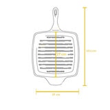 Tramontina Cast Iron Square Griddle Pan, 27cm
