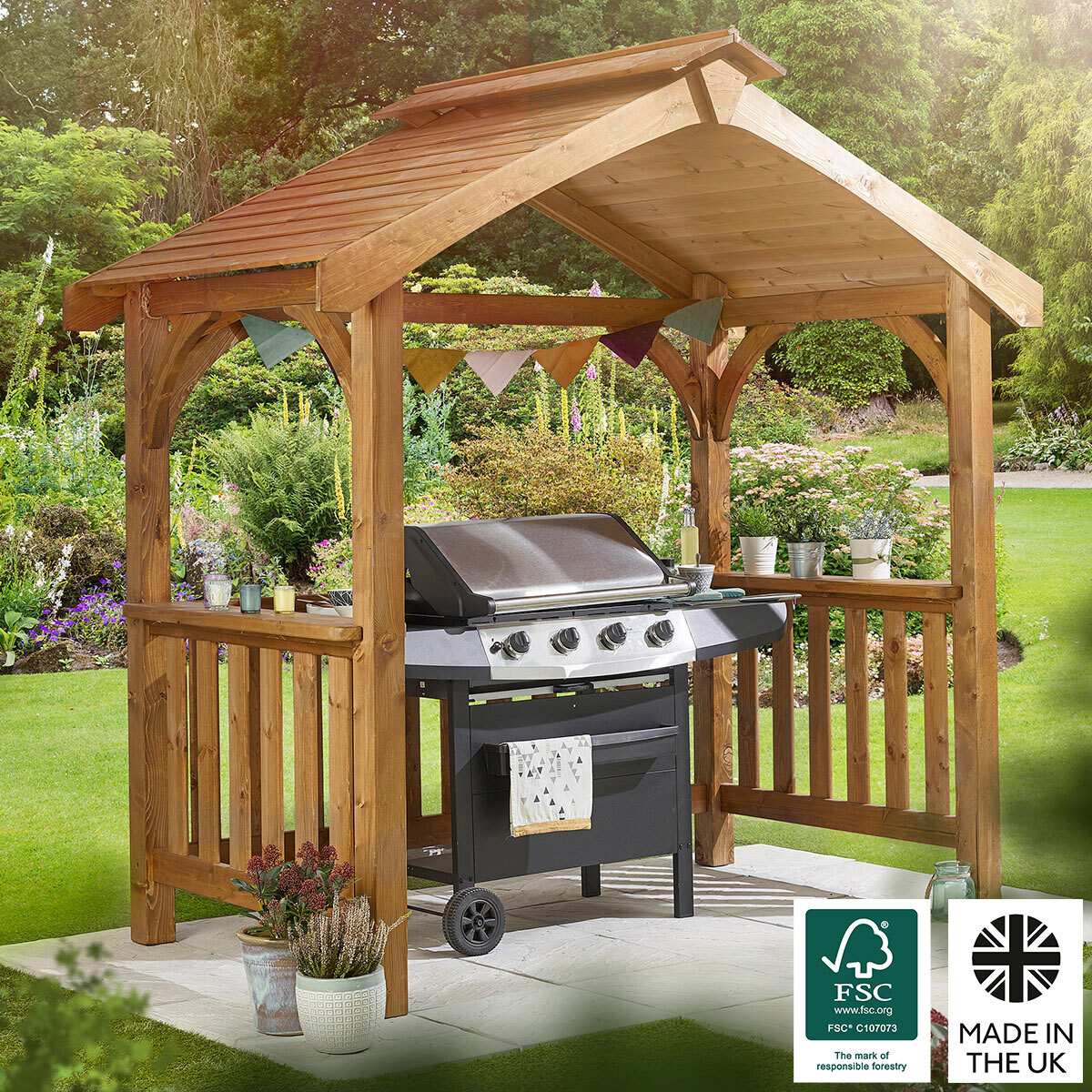Home Gift Garden BBQ Shelter Wooden BBQ Shelters