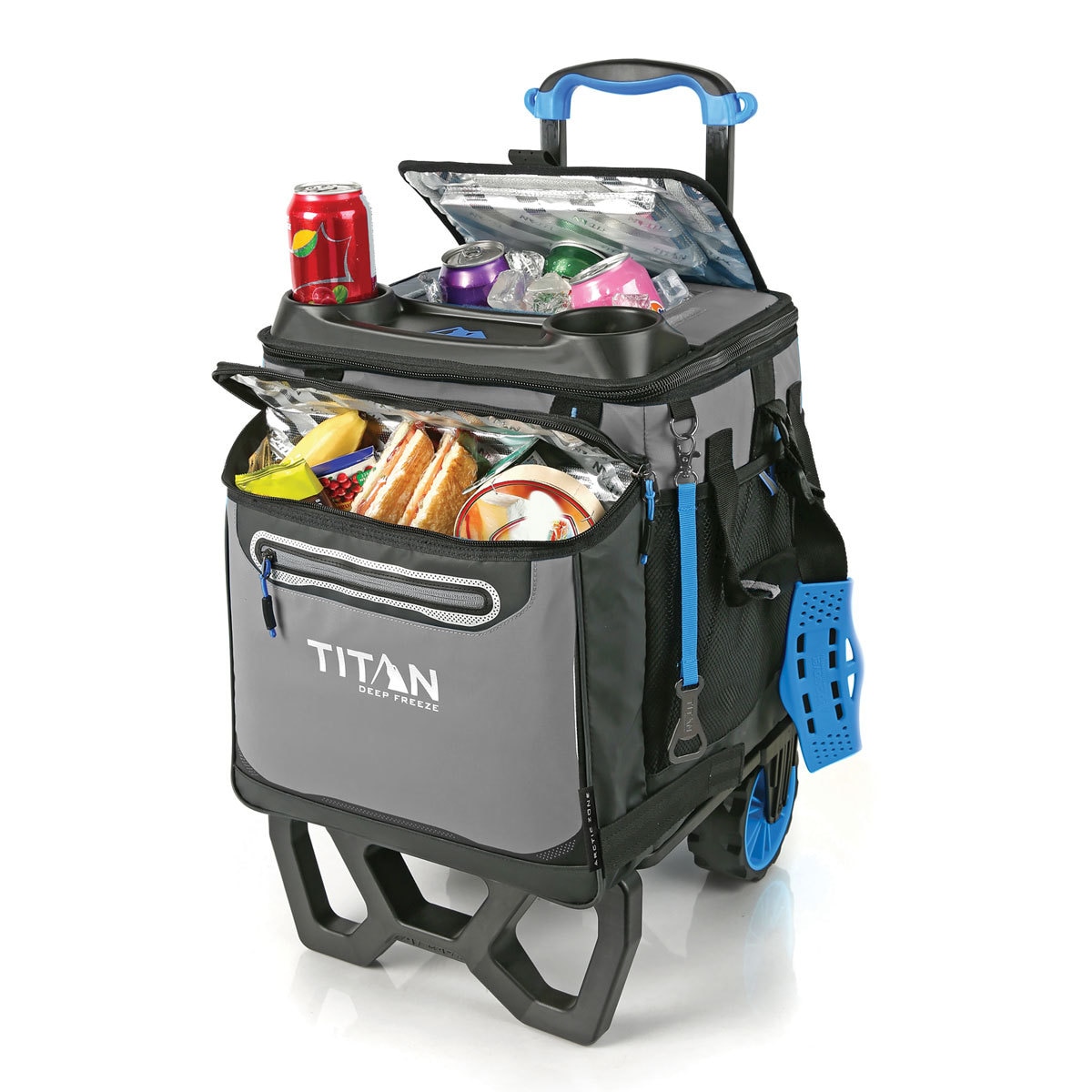 travelers club luggage insulated rolling cooler table