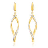 14ct Gold Two Tone Twisted Earrings