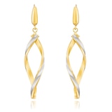 14ct Gold Two Tone Twisted Earrings