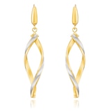 14ct Gold Two Tone Twisted Earrings