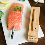 Meater Thermometer with raw salmon