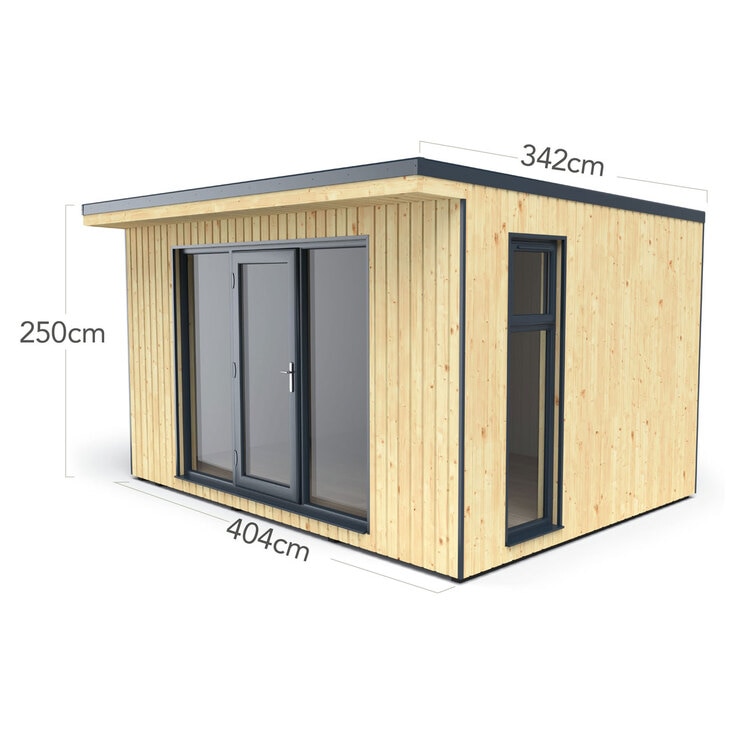 Installed Forest Garden Xtend Insulated Garden Room 13ft 3" x 10ft (4 x 3m)