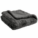 Safdie Luxury Faux Rabbit Fur Grey Throw, 127 x 178 cm Safdie Luxury Faux Rabbit Fur Grey Throw, 127 x 178 cm