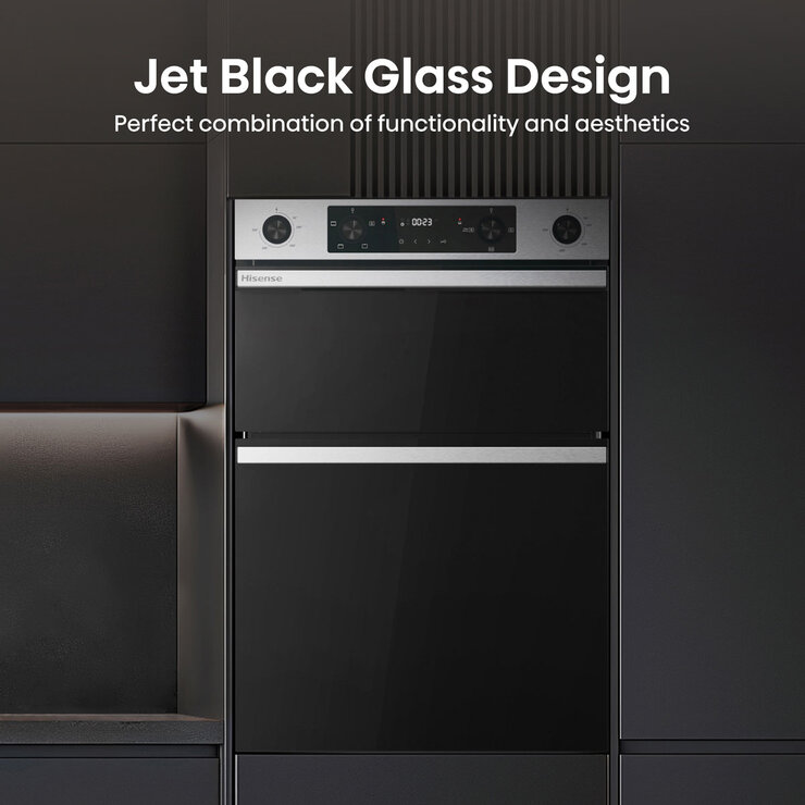 Hisense Hi6 BID914221CX Electric Built-In Double Oven, A Rated in Stainless Steel Hisense Hi6 BID914221CX Electric Built-In Double Oven, A Rated in Stainless Steel