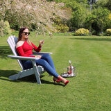 Zest Jasmine Folding Acacia Wood Adirondack Chair in Light Grey - Set of 2