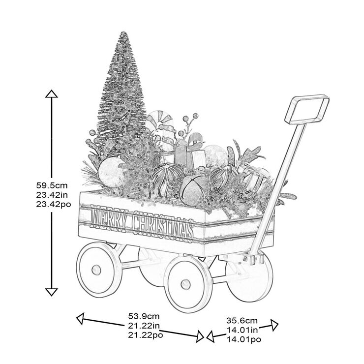 Buy Christmas Wagon with Floral Arrangement Dimensions Image at Costco.co.uk Buy Christmas Wagon with Floral Arrangement Dimensions Image at Costco.co.uk