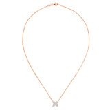 0.50ctw Round Brilliant Cut Diamond Flower Necklace, 14k Rose Gold