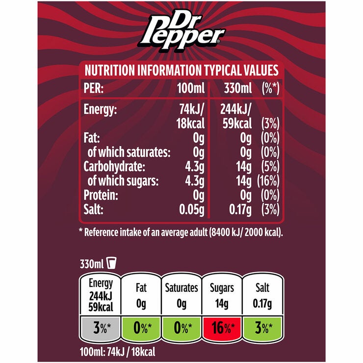 Fanta, Dr Pepper, Sprite Variety Pack, 30 x 330ml