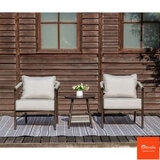 Helmsdale 3 Piece Woven Bistro Patio Set + Cover