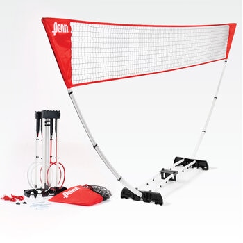 Penn Premium Easy Setup Badminton Set with 4 Rackets and 2 Shuttlecocks