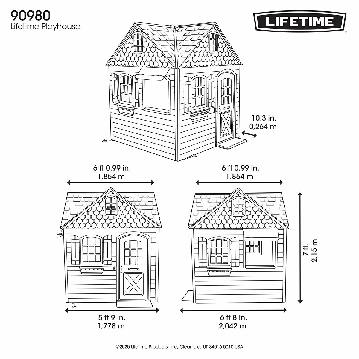 Image showing the dimensions of the playhouse Image showing the dimensions of the playhouse