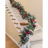 9 ft Pre-lit Christmas Artificial Garland With Twinkling LED Lights