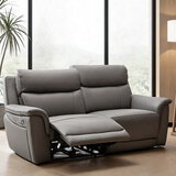Oscar Grey Leather Power Reclining Large 2 Seater Sofa with Power Headrest Oscar Grey Leather Power Reclining Large 2 Seater Sofa with Power Headrest