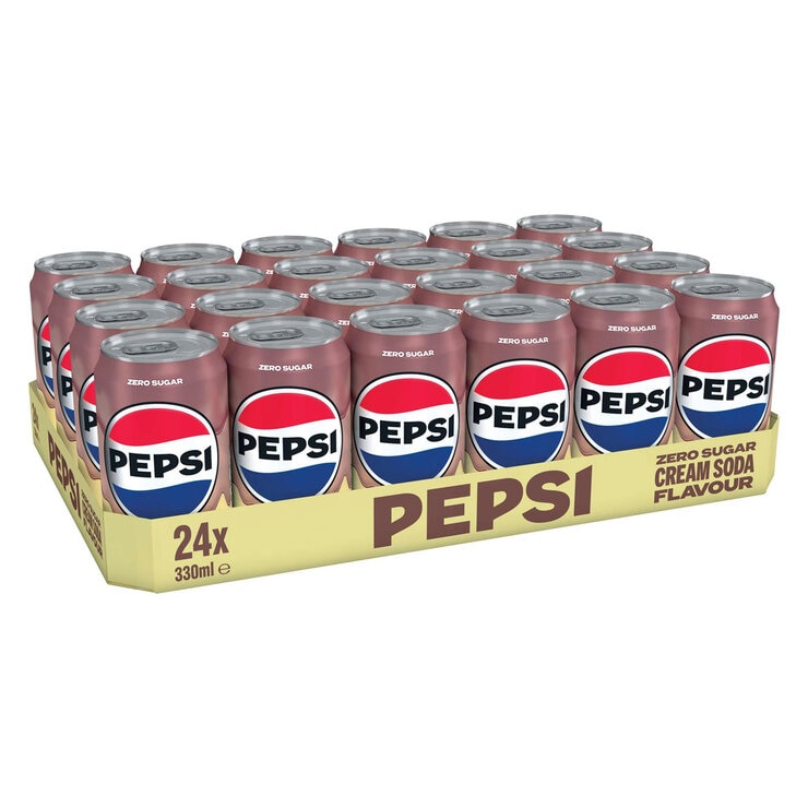 Pepsi Zero Sugar Cream Soda, 24 x 330ml Pepsi Zero Sugar Cream Soda, 24 x 330ml