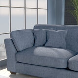 Selsey Blue Fabric 3 Seater Sofa