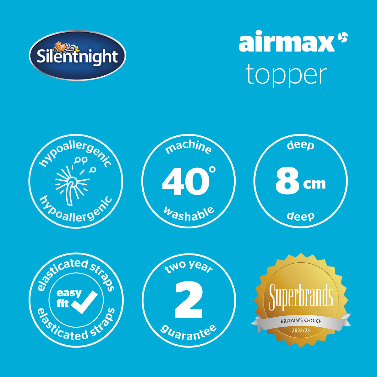 Silentnight Airmax 800 Mattress Topper in 4 Sizes