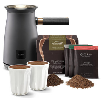 Hotel Chocolat Velvetiser, Hot Chocolate Maker Complete Starter Kit, Charcoal