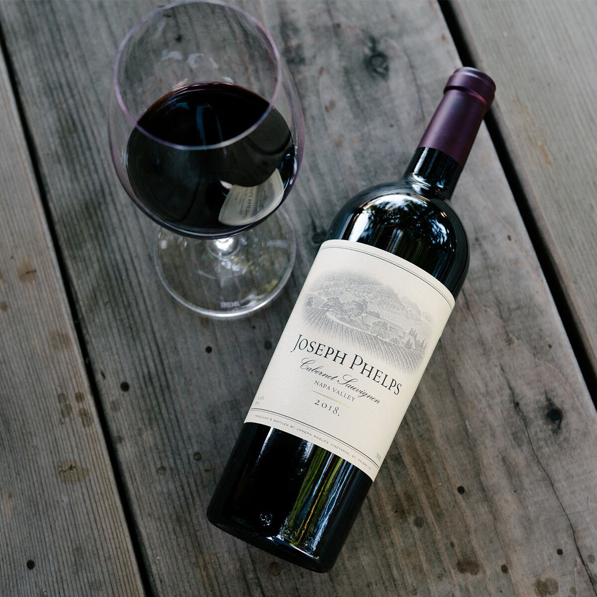 Joseph Phelps Cabernet Sauvignon with wine glass