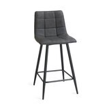 Bentley Designs Grey Faux Leather Tapered Back Bar Stool, 2 Pack