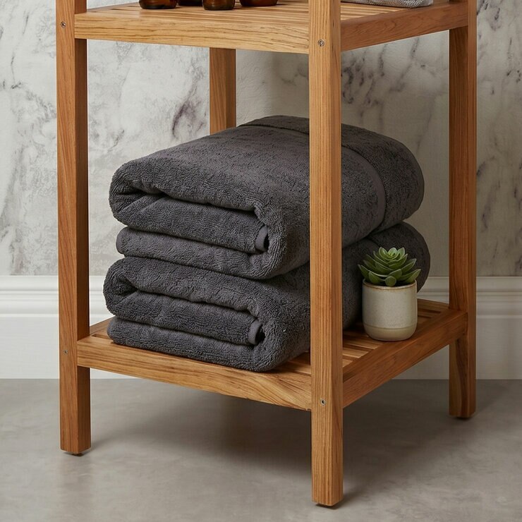 Panda Bamboo & Cotton Grey Bath Towels, 2 Pack Panda Bamboo & Cotton Grey Bath Towels, 2 Pack