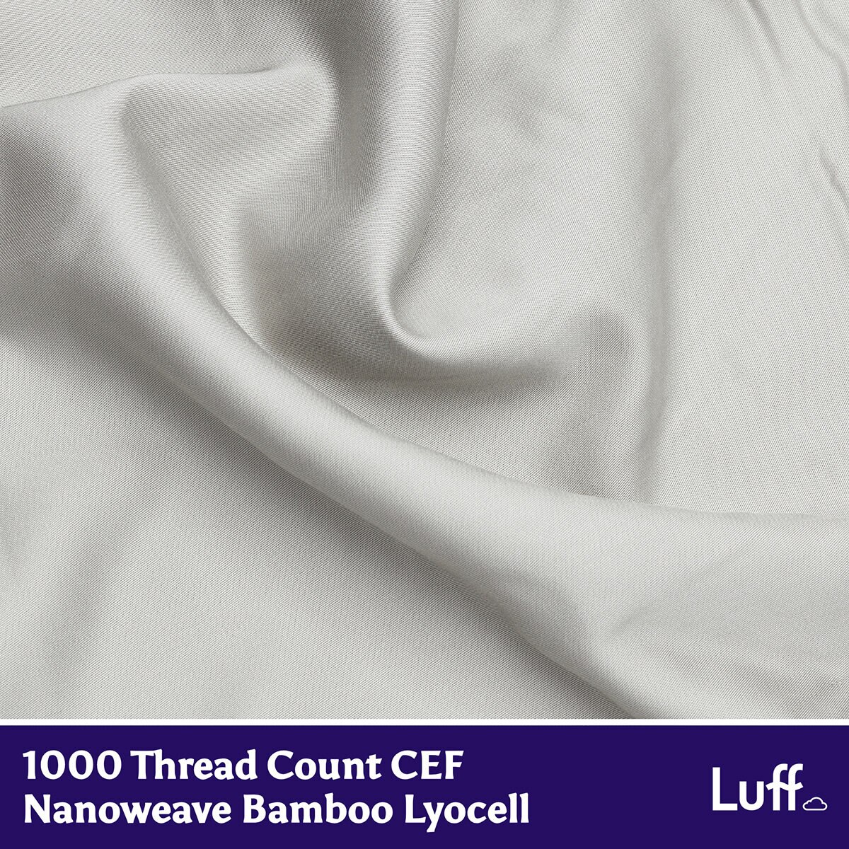 Light Grey SilverLining Fitted Sheet 1000 Thread Count
