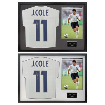 Joe Cole Signed Framed England Football Shirt including 1 Photo in 2 Options: White or Black