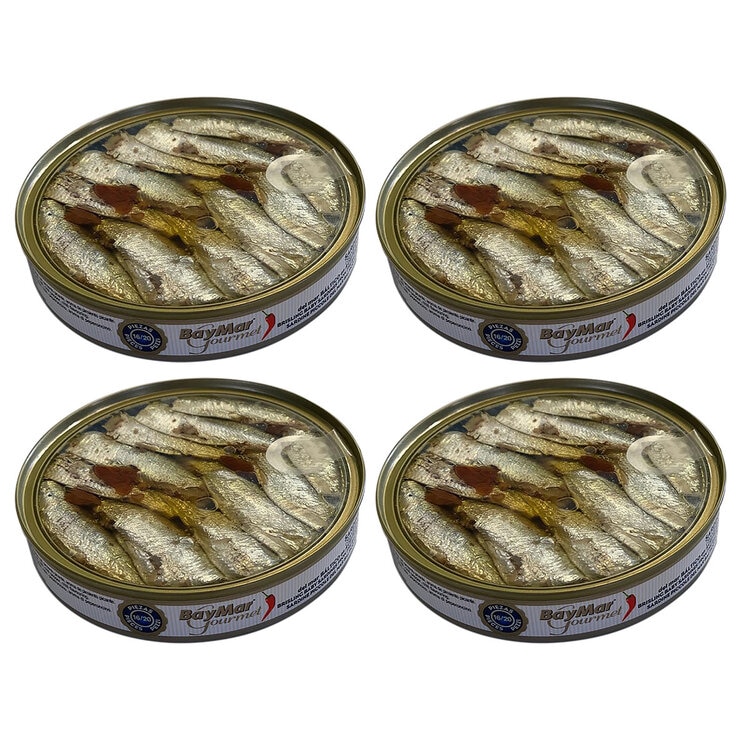 Baymar Gourmet Sardines in Olive Oil with Chilli Pepper, 4 x 150g
