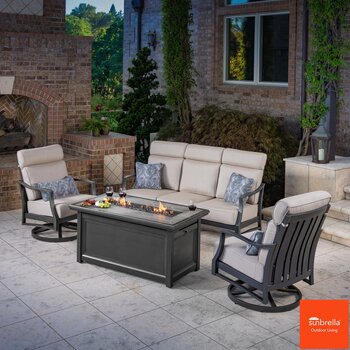 SunVilla Havana 4 Piece Fire Deep Seating Set + Cover