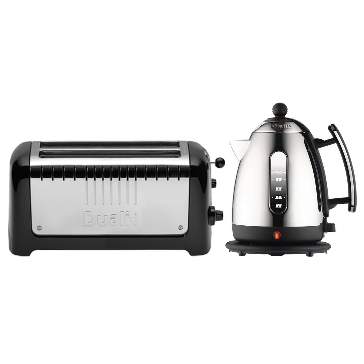 Dualit Kettle and 4 Slice Long Slot Toaster Set, Black Costco UK