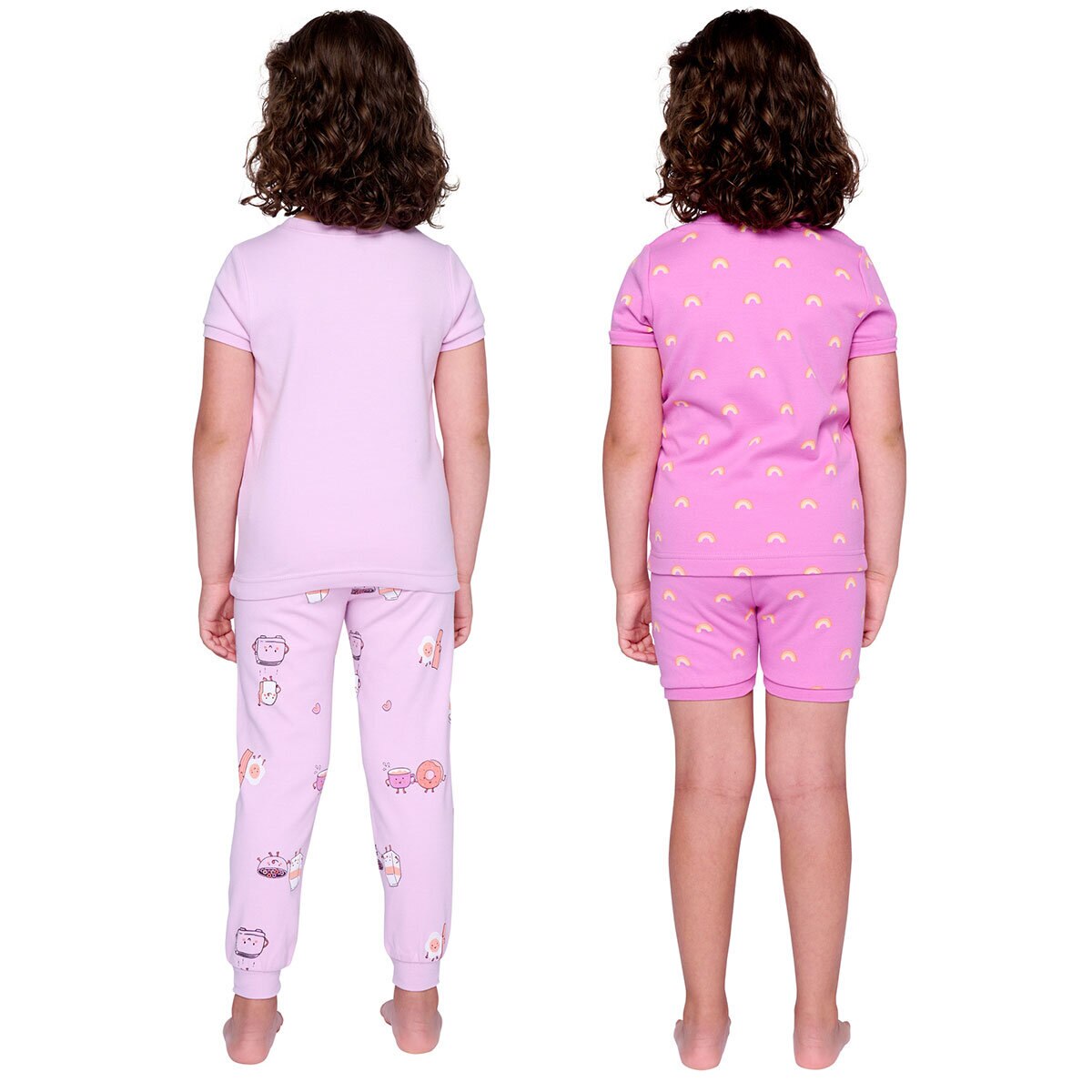 Pekkle Summer Pyjama 4 Piece Set in Rainbow & Cereal, 5 Years