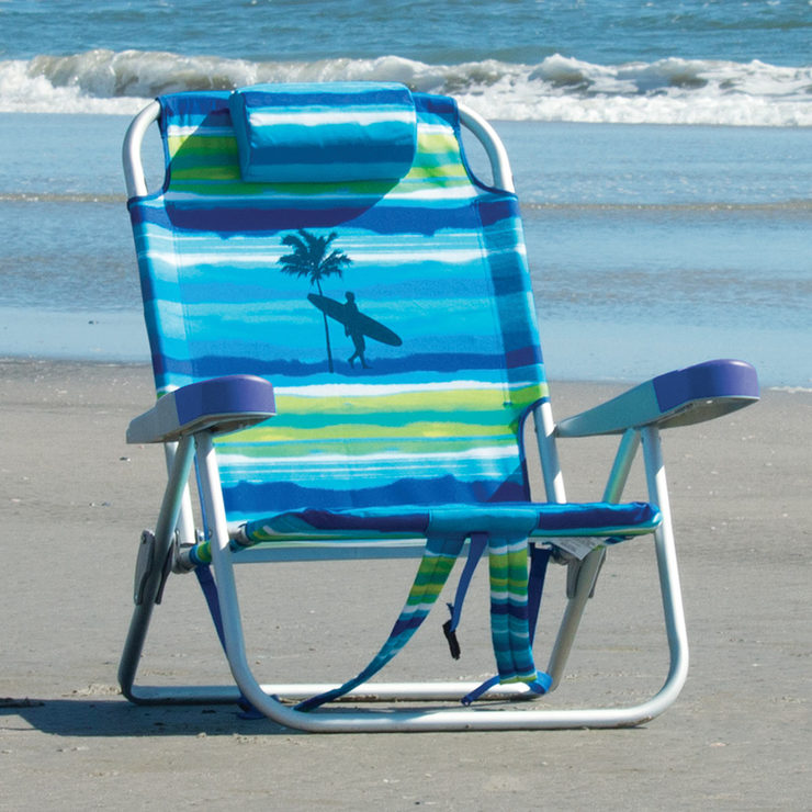 Kirkland Signature Backpack Beach Chair In Blue And Green Costco Uk