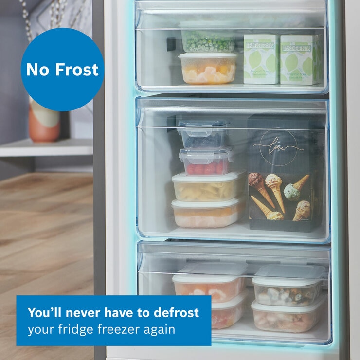 Bosch KFF96PIEP Multi Door Fridge Freezer, E Rated in Silver