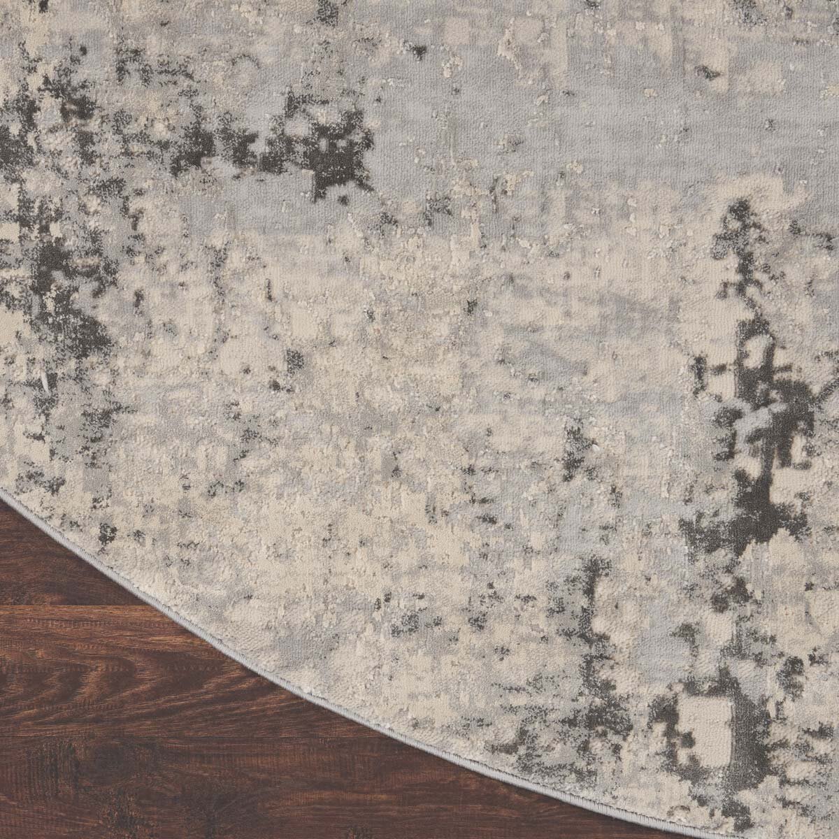 Rustic Textures Mottled Grey Circle Rug