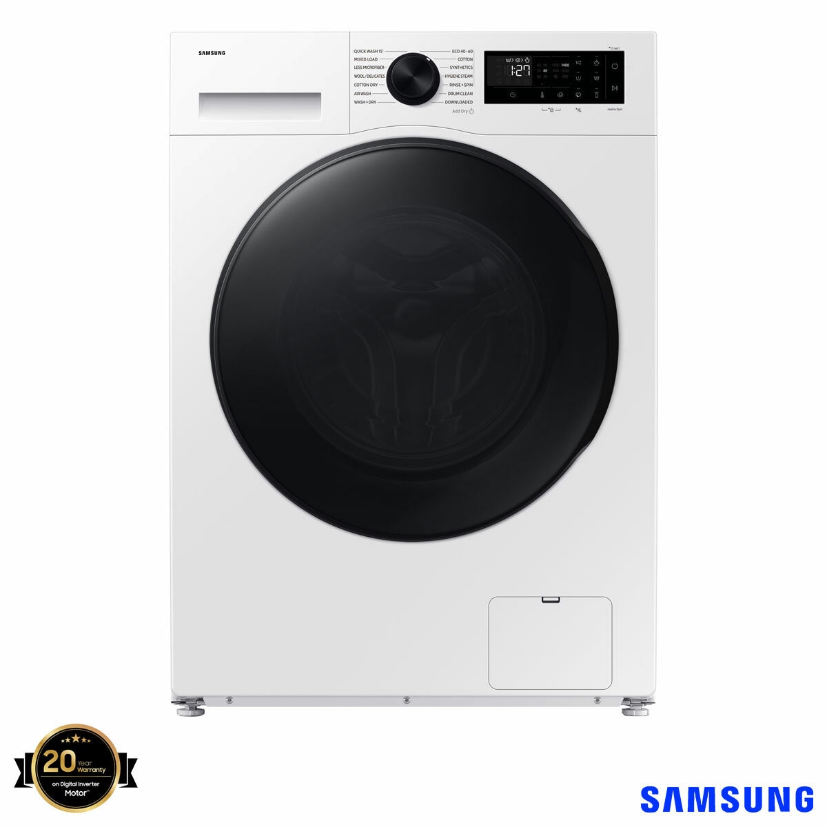 Samsung Series 5 WD90DG5B15BEEU 9/6kg Washer Dryer, D Rated in White Samsung Series 5 WD90DG5B15BEEU 9/6kg Washer Dryer, D Rated in White
