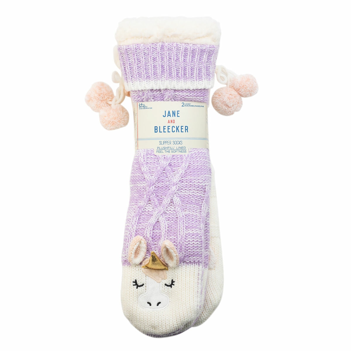 Jane & Bleecker Ladie's Critter Sock 2 Pack in Unicorn and Cat Jane & Bleecker Ladie's Critter Sock 2 Pack in Unicorn and Cat