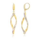 14ct Gold Two Tone Twisted Earrings