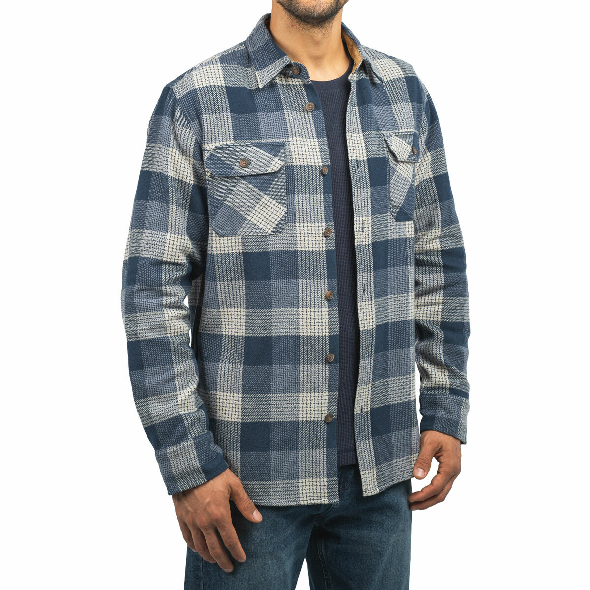 Jachs Mens Flannel Shirt & Thermal 2 Pack in Navy Jachs Mens Flannel Shirt & Thermal 2 Pack in Navy