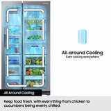 Samsung Series 6, SpaceMax RS70F64KETEU 640L Side by Side Fridge Freezer, E Rated in Silver