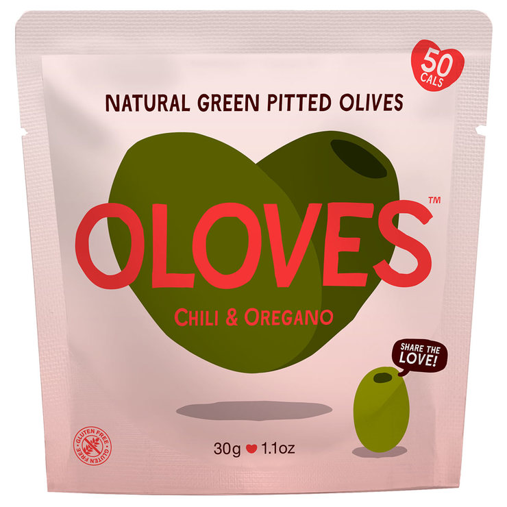 Oloves Chilli & Oregano Natural Green Pitted Olives, 20 x 30g Costco UK