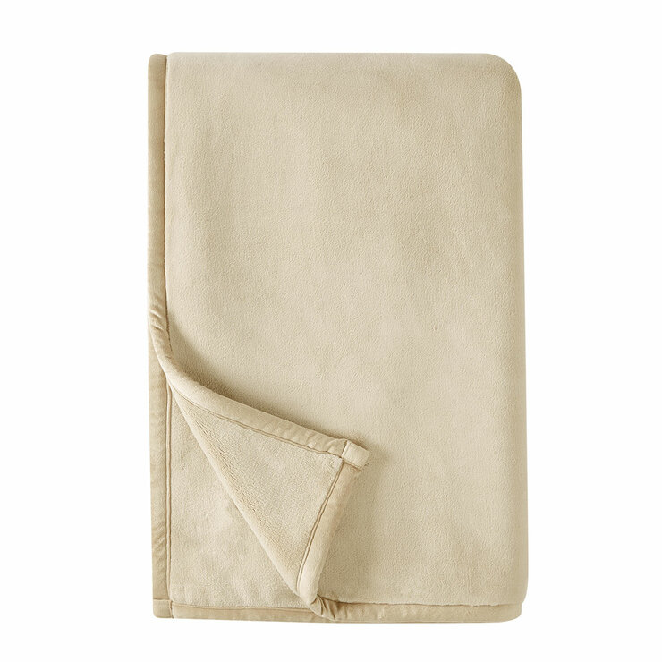 Coco Plush Throw in Sand, 152 x 177 cm