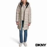 DKNY Women's Puffer Coat with Plush Hood DKNY Women's Puffer Coat with Plush Hood